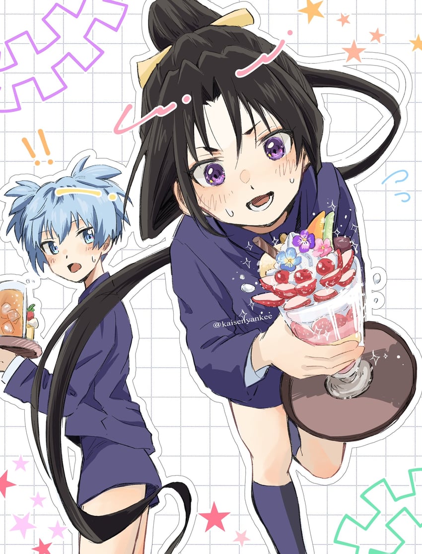 houjou tokiyuki and shiota nagisa (nige jouzu no wakagimi and 1 more) drawn by kaisenyankee