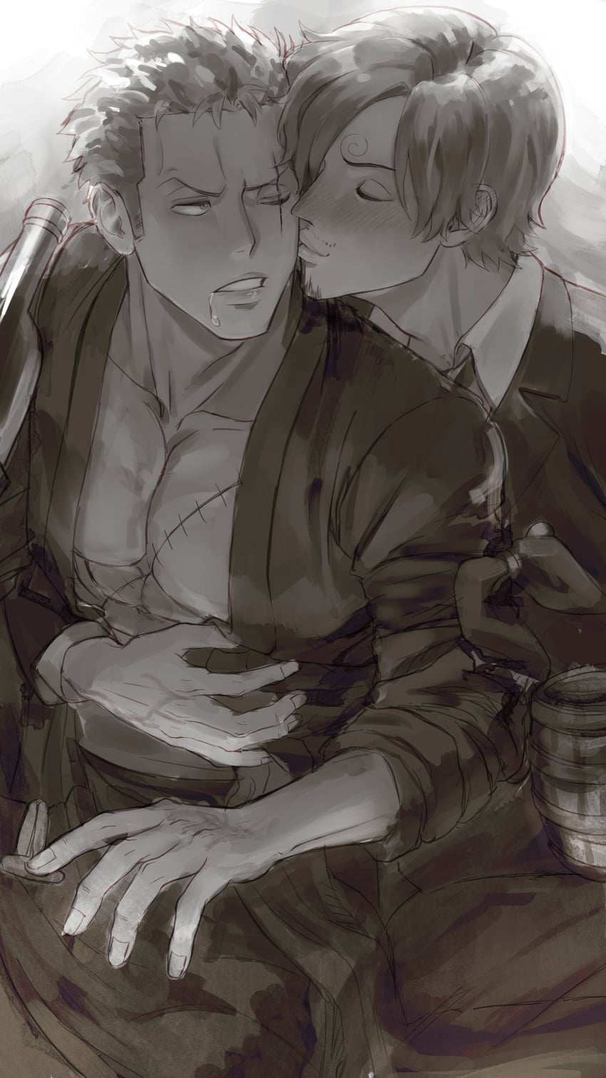roronoa zoro and sanji (one piece) drawn by poipoisky72
