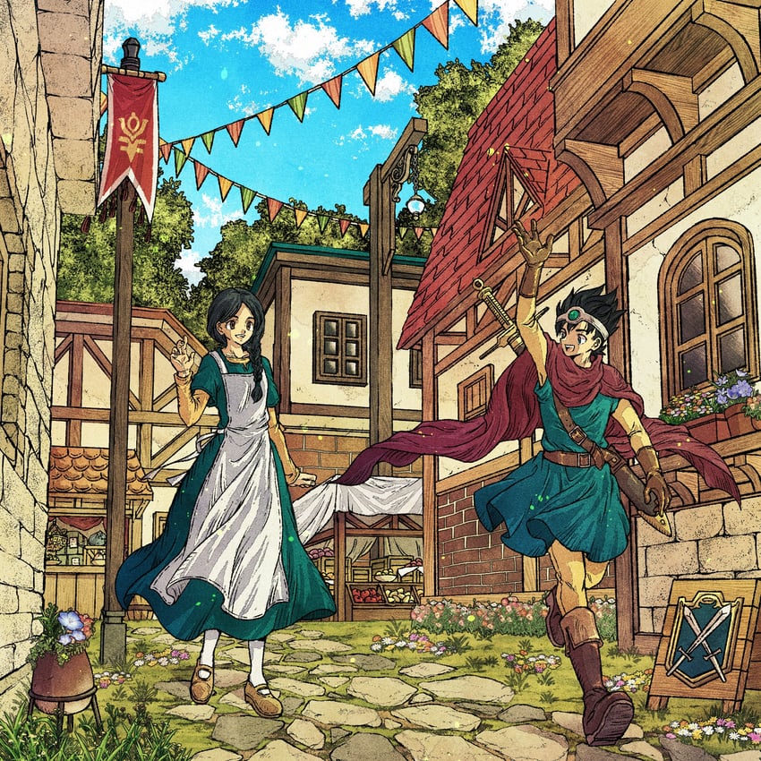 roto and hero's mother (dragon quest and 1 more) drawn by toriga