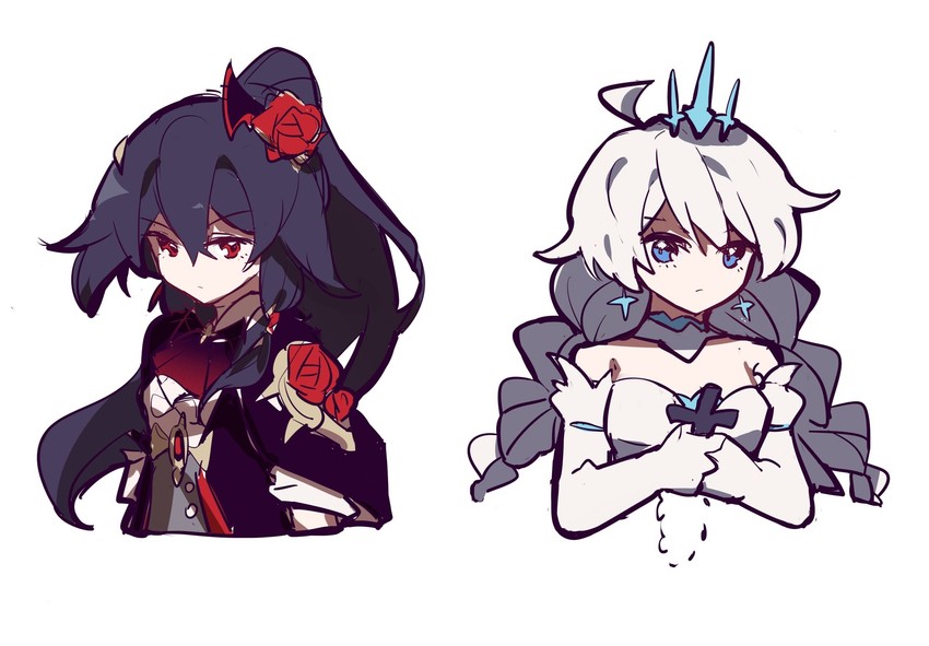 kiana kaslana and fu hua (honkai and 1 more) drawn by meadow_(morphinecaca)