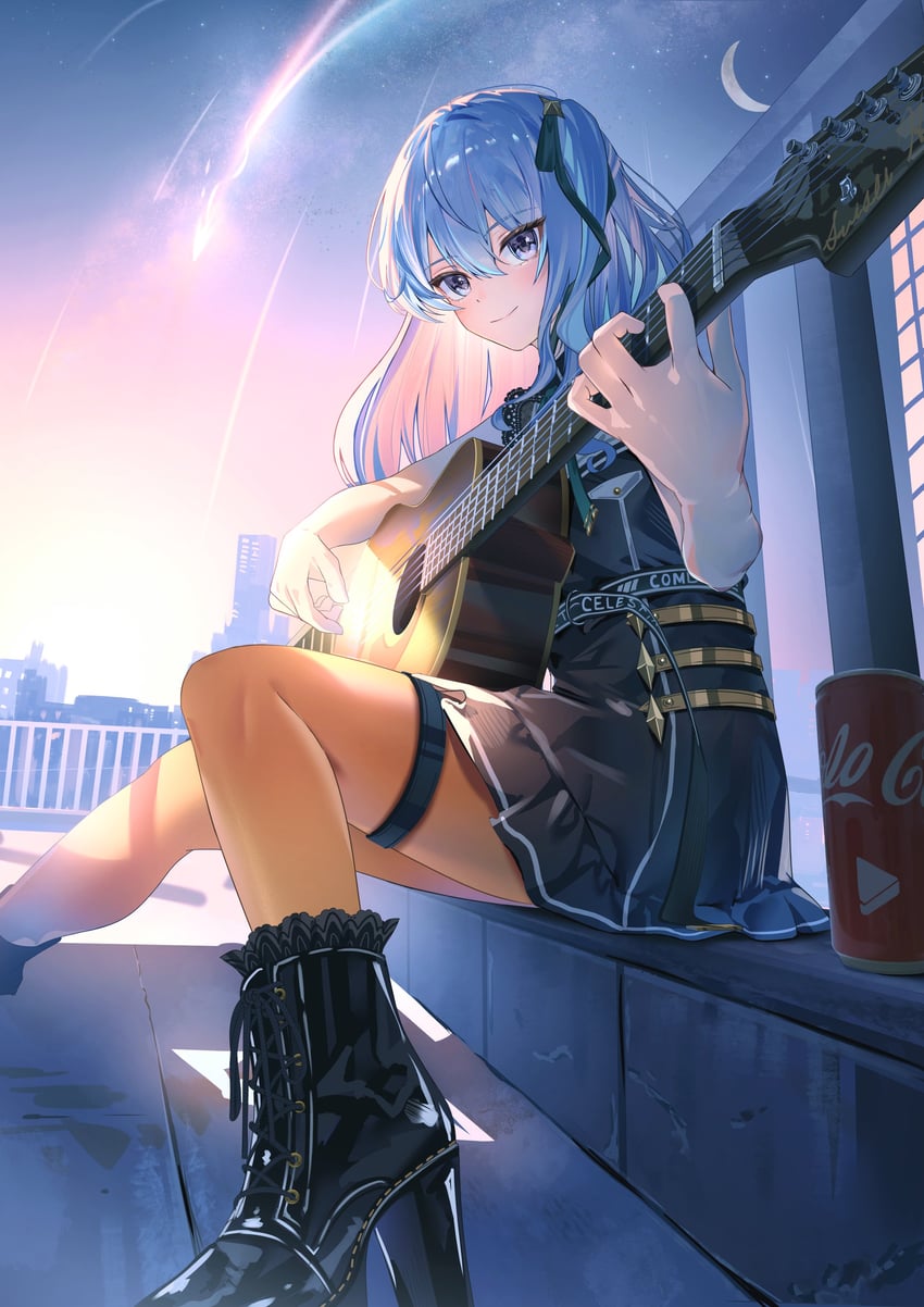 hoshimachi suisei (hololive and 1 more) drawn by komiya_latte