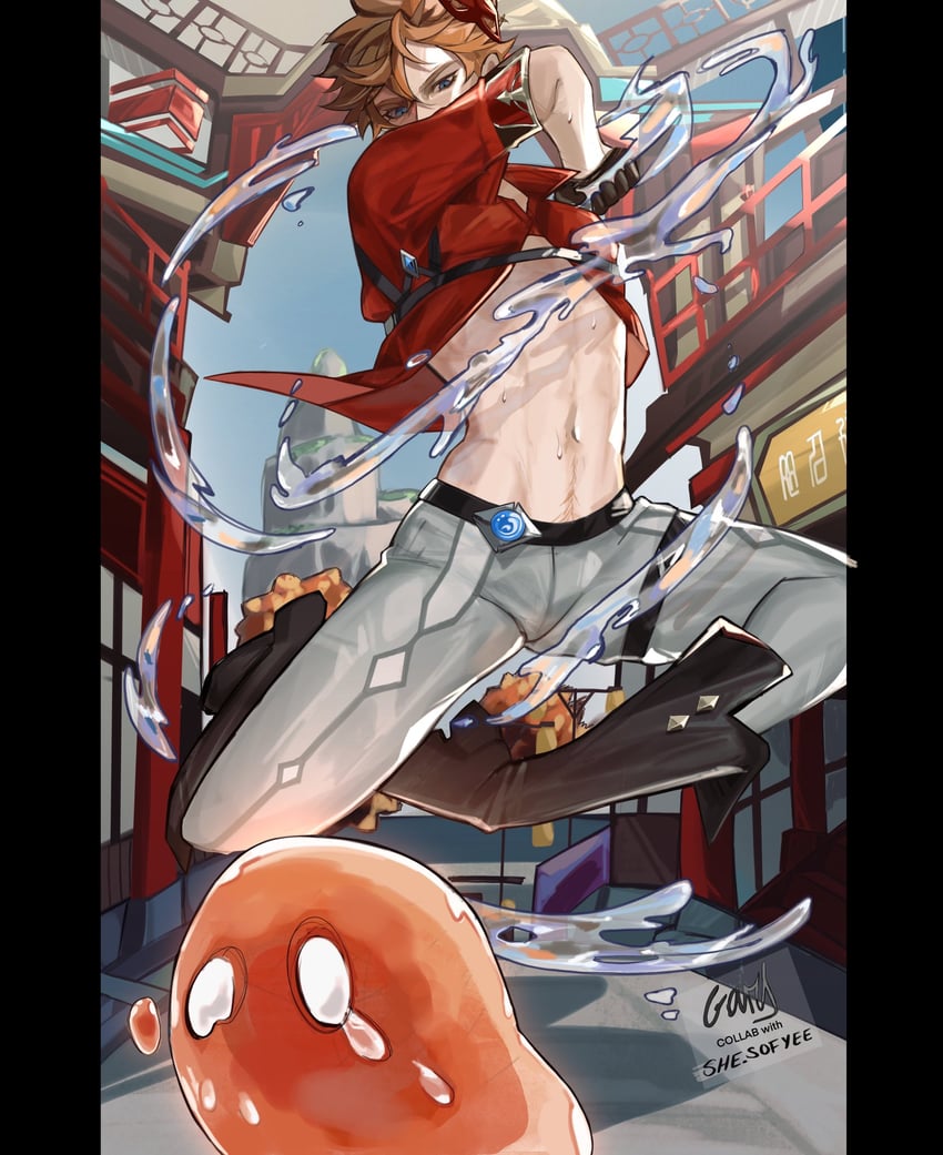tartaglia (genshin impact) drawn by shesofyee