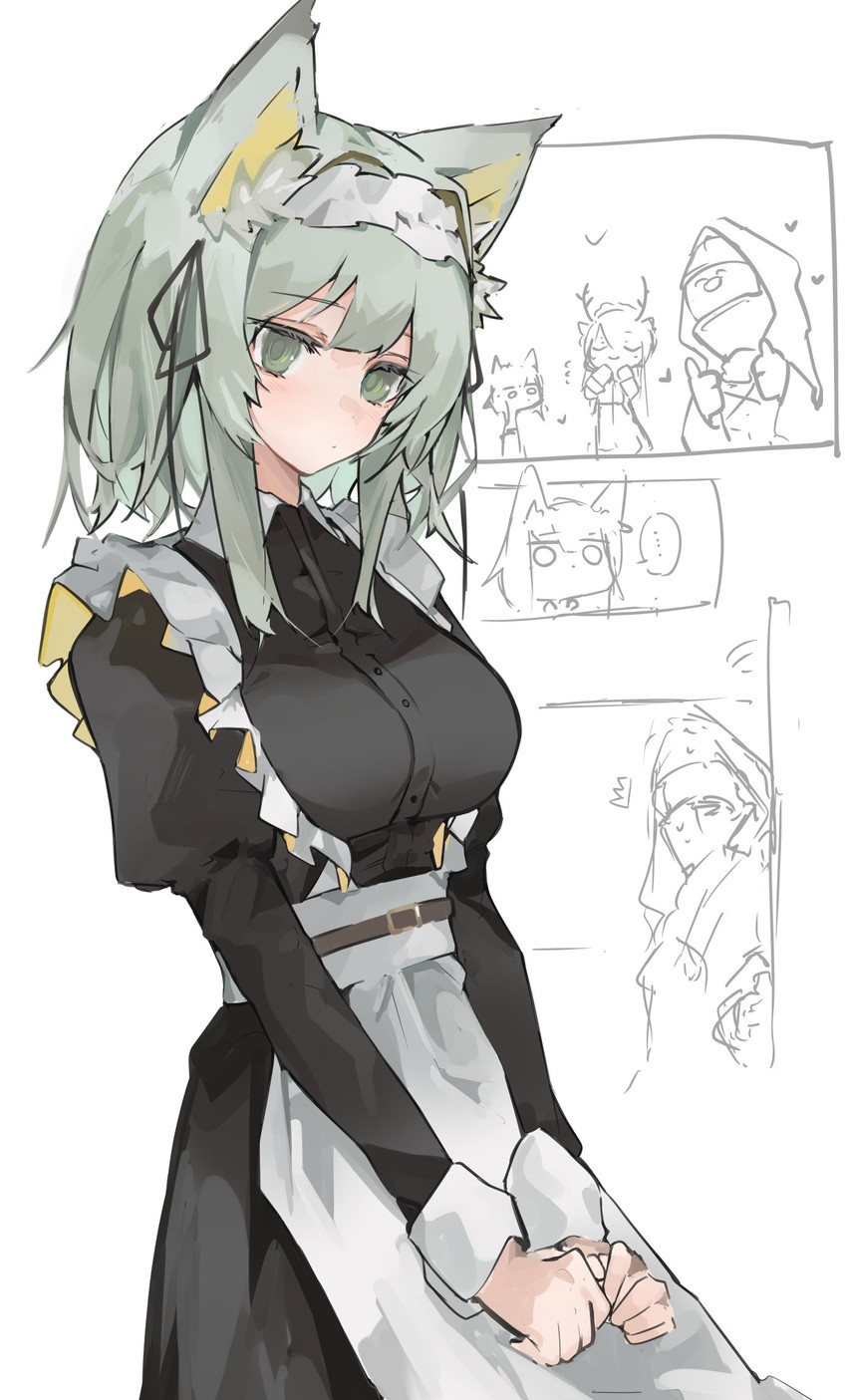 doctor, kal'tsit, and tsukinogi (arknights) drawn by mikozin