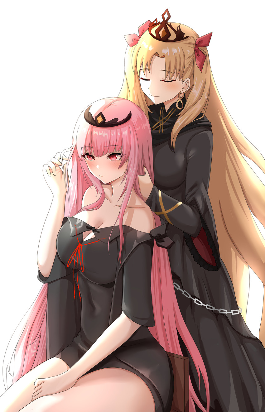 mori calliope and ereshkigal (fate and 3 more) drawn by lunaticreisen29