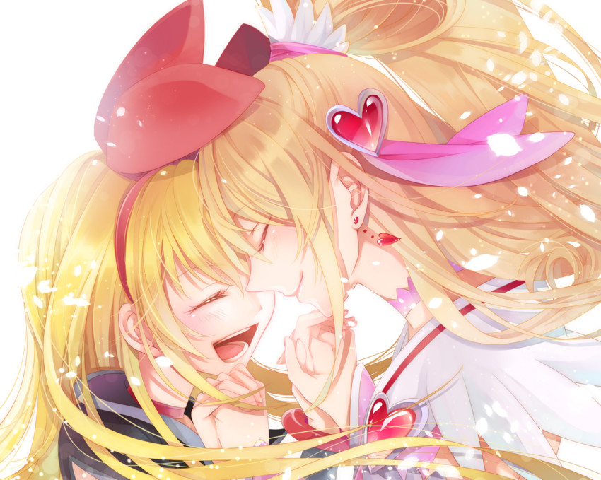 aida mana, cure heart, and regina (precure and 1 more) drawn by yukiko_(tesseract)