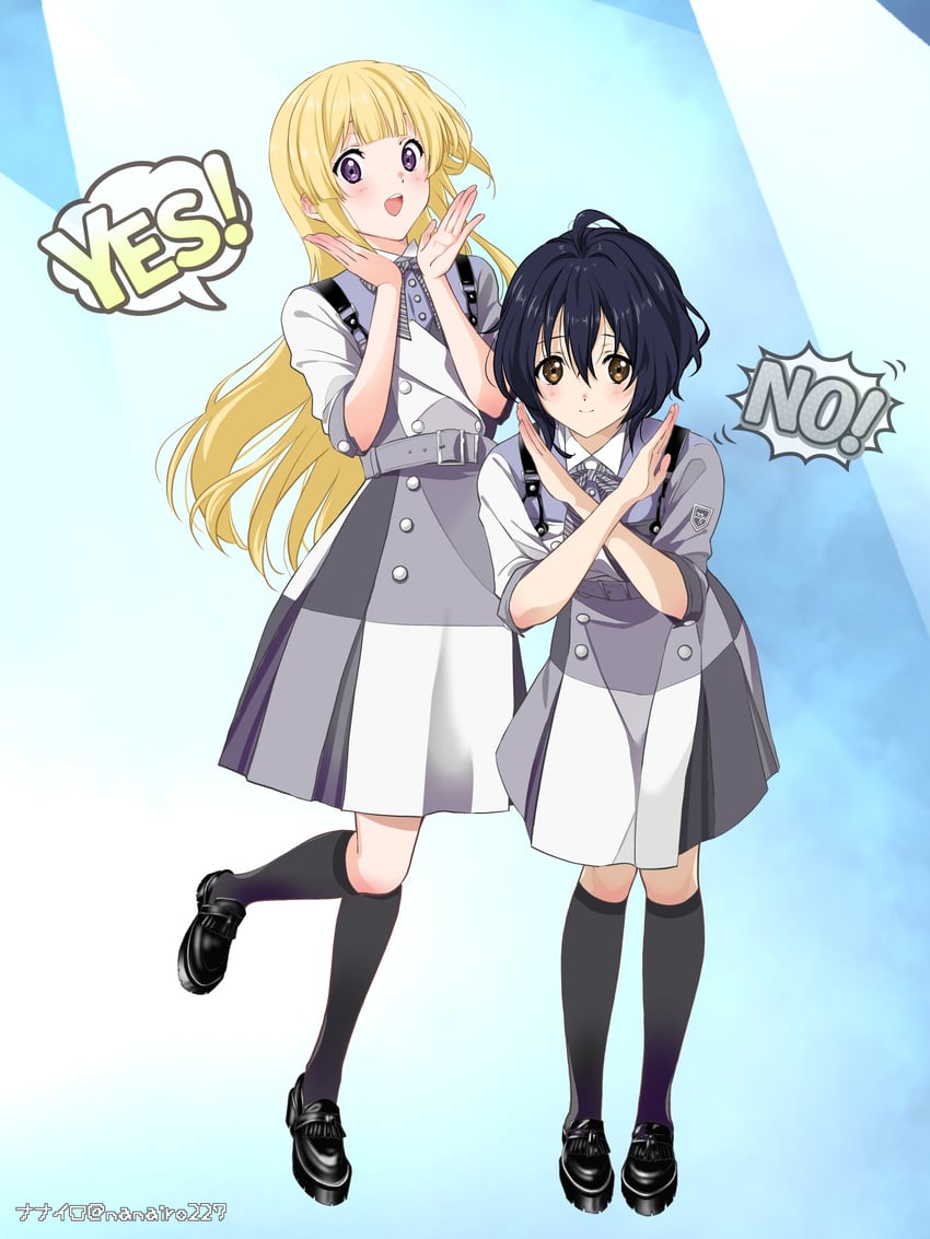 takigawa miu and fujima sakura (22/7) drawn by nanairo_(nanairo227)