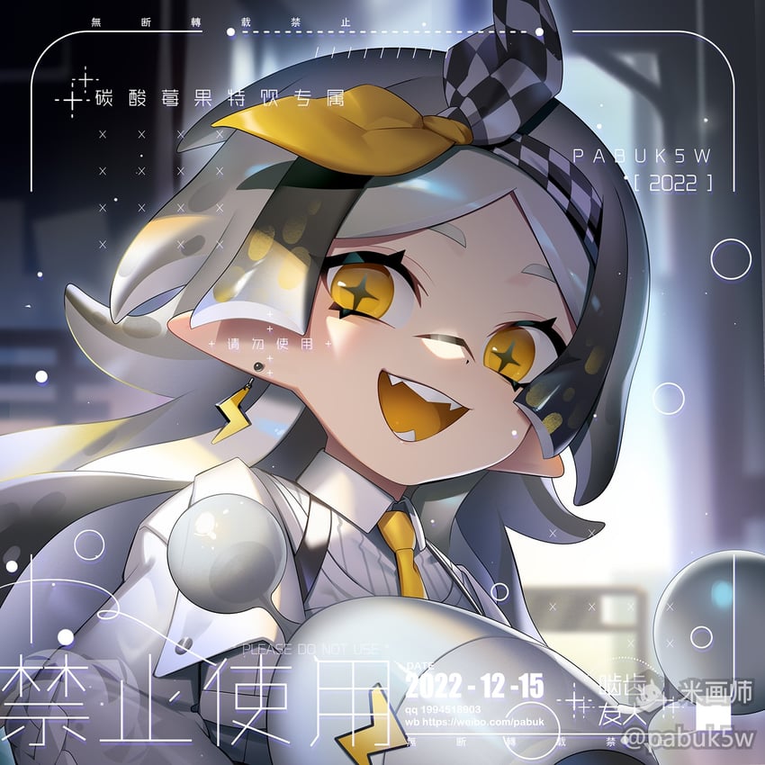 inkling player character and inkling girl (splatoon) drawn by pabuk5w