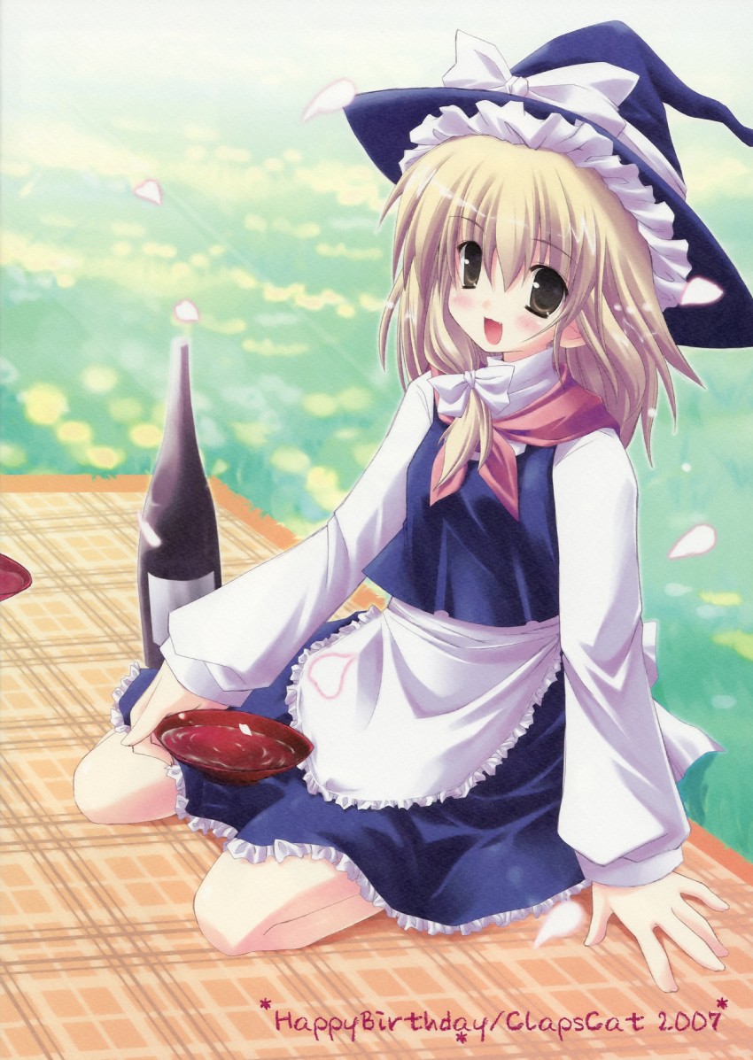 kirisame marisa (touhou) drawn by happy_birthday_(artist) and ikegami_akane