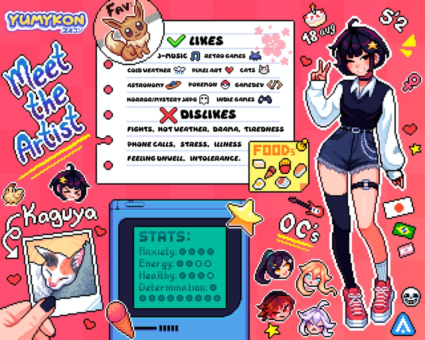 eevee, yumykon, kana fujisawa, kari kozhevnikova, netsu kazegawa, and 1 more (pokemon and 2 more) drawn by yumykon