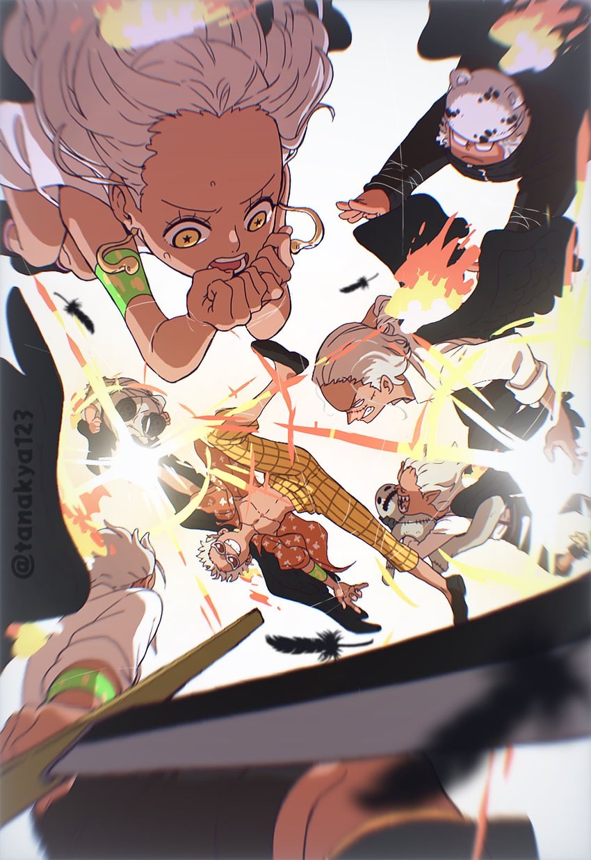 s-snake, s-hawk, s-crocodile, s-flamingo, s-shark, and 2 more (one piece) drawn by tanaka_(tanakya123)