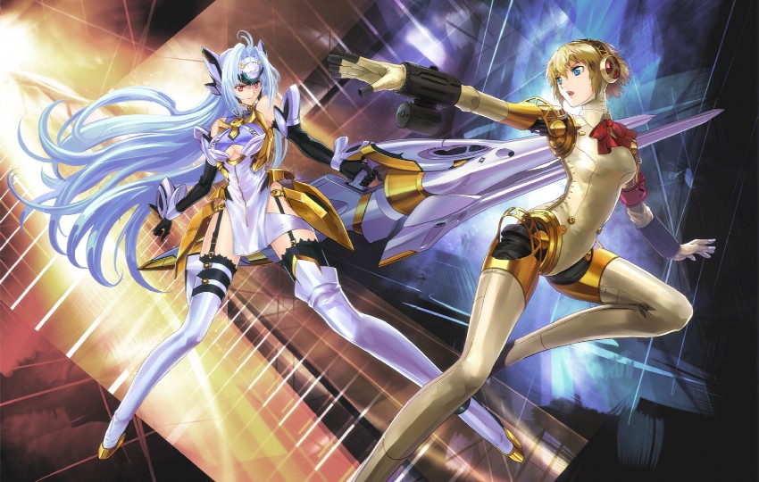aigis, kos-mos, and kos-mos ver. 4 (persona and 3 more) drawn by shiitake_urimo