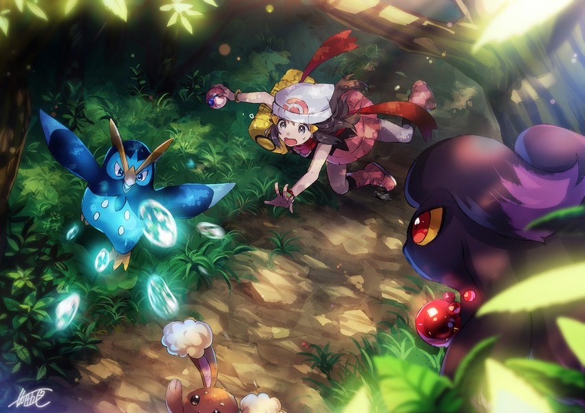dawn, buneary, misdreavus, and prinplup (pokemon and 1 more) drawn by kisaragi_itsuka_(aufheben)