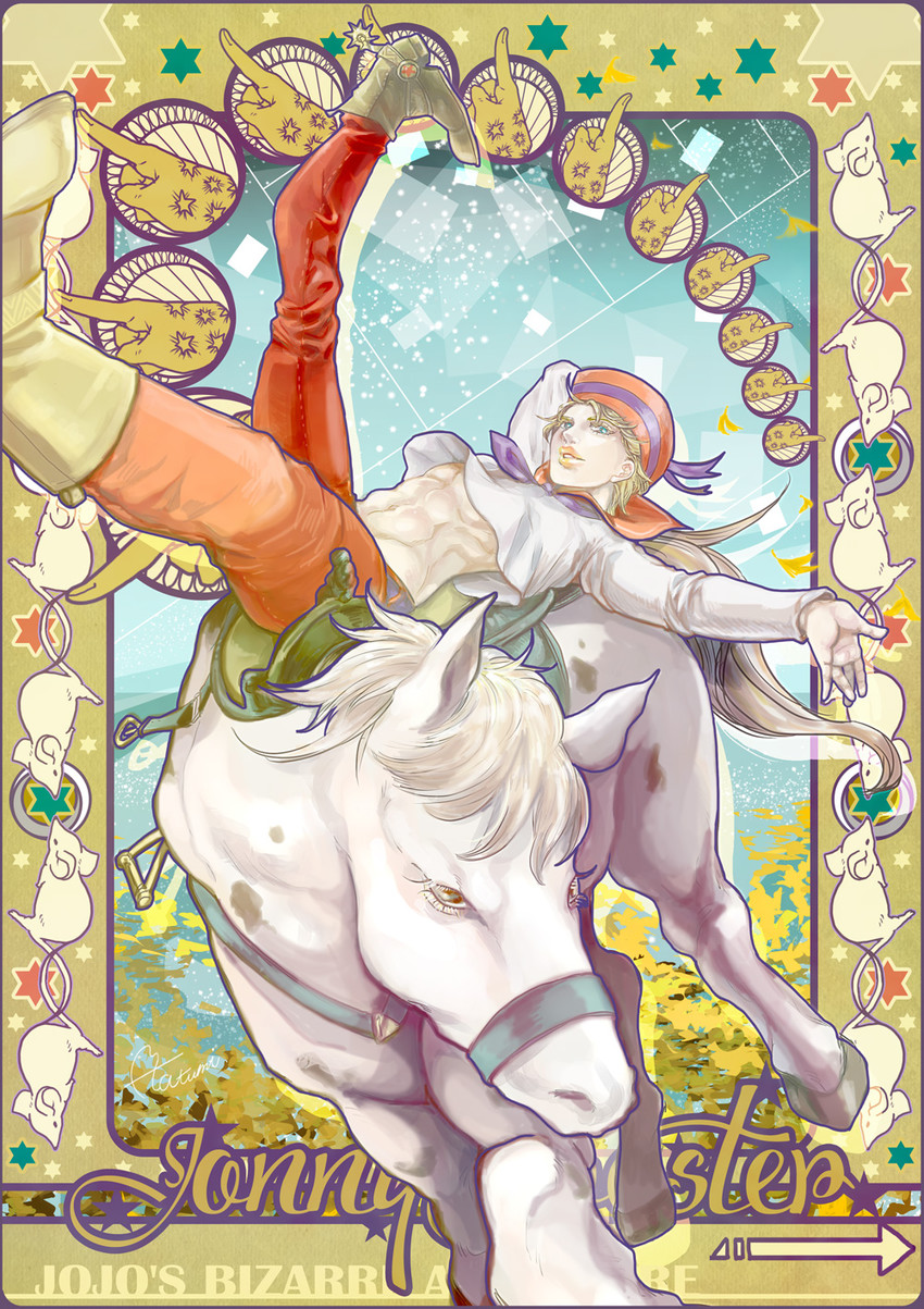 johnny joestar, slow dancer, and danny (jojo no kimyou na bouken and 2 more) drawn by tatsumi