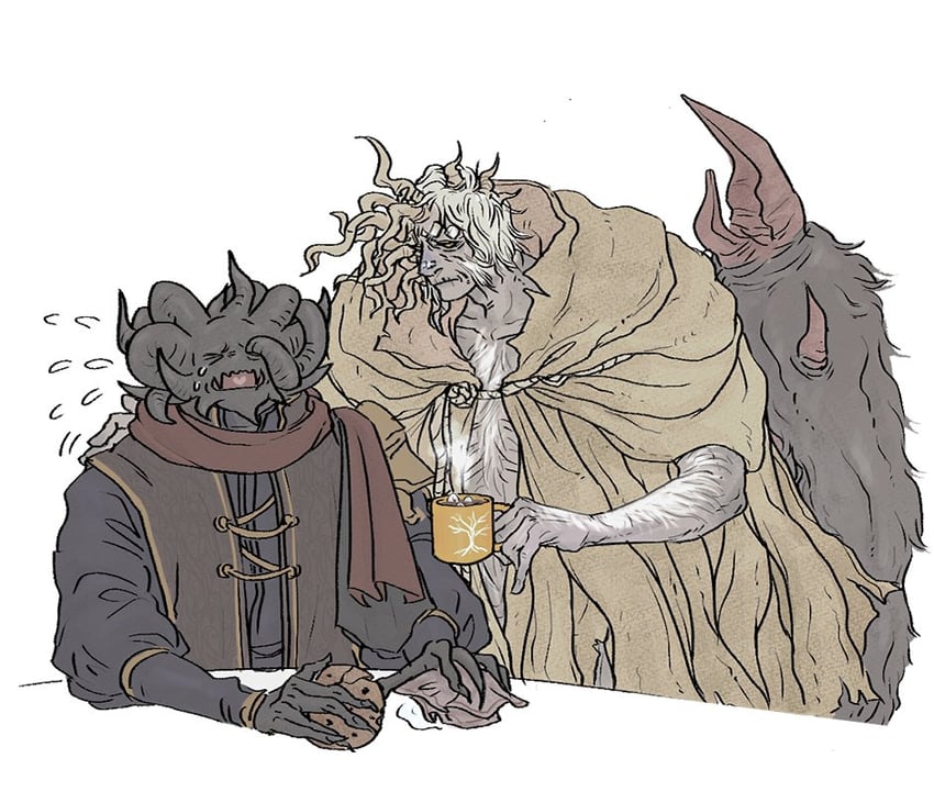 mohg lord of blood and morgott the omen king (elden ring) drawn by gaam0707