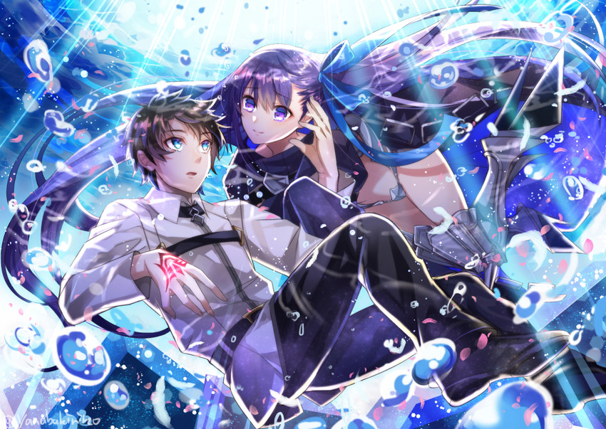 fujimaru ritsuka and meltryllis (fate and 3 more) drawn by yanagiba_kiriko