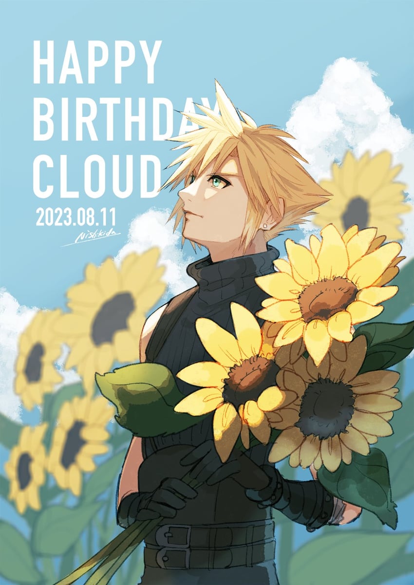 cloud strife (final fantasy and 2 more) drawn by nishikida