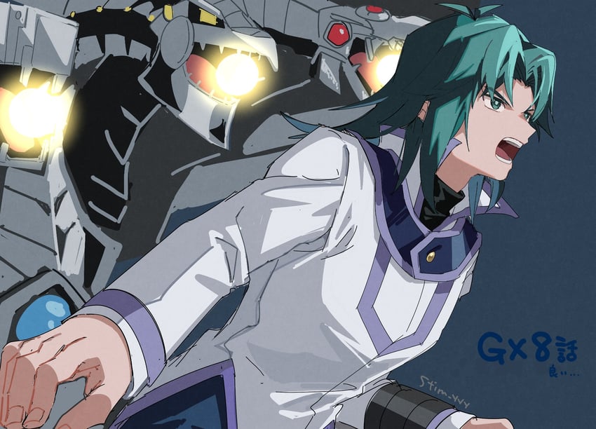 marufuji ryo and cyber end dragon (yu-gi-oh! and 1 more) drawn by stim_yyy