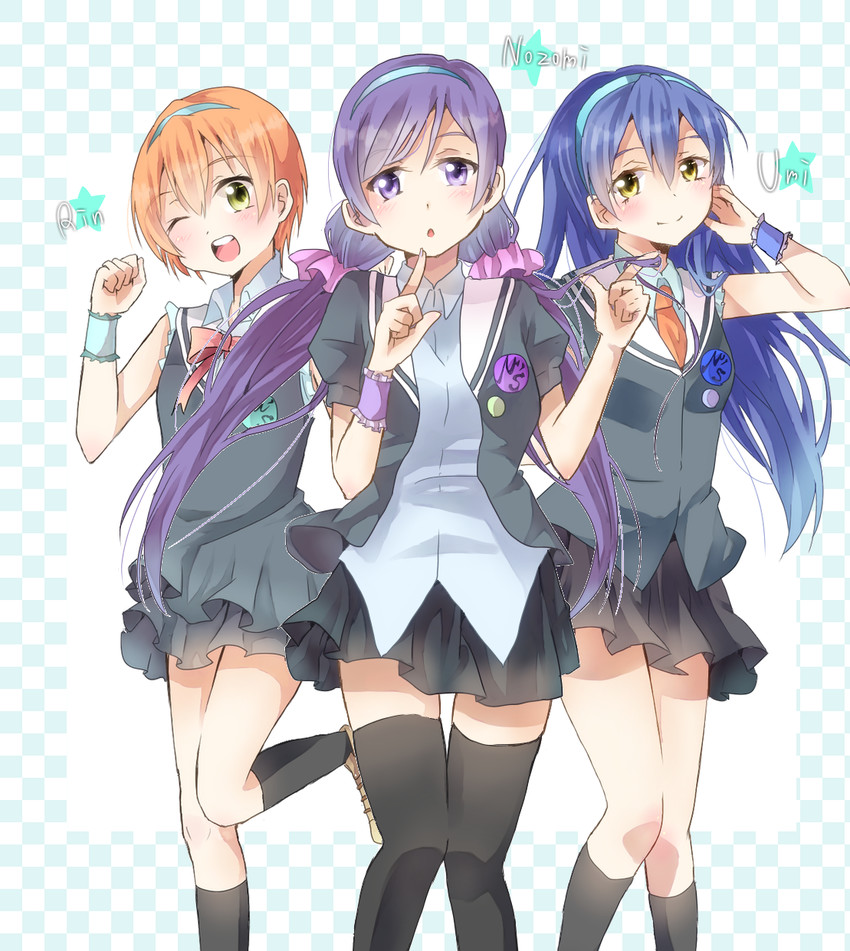 tojo nozomi, sonoda umi, and hoshizora rin (love live! and 1 more) drawn by nokuro