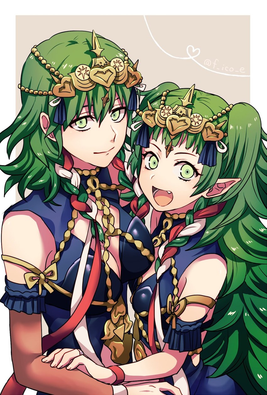 female byleth and sothis (fire emblem and 1 more) drawn by f_ico_e