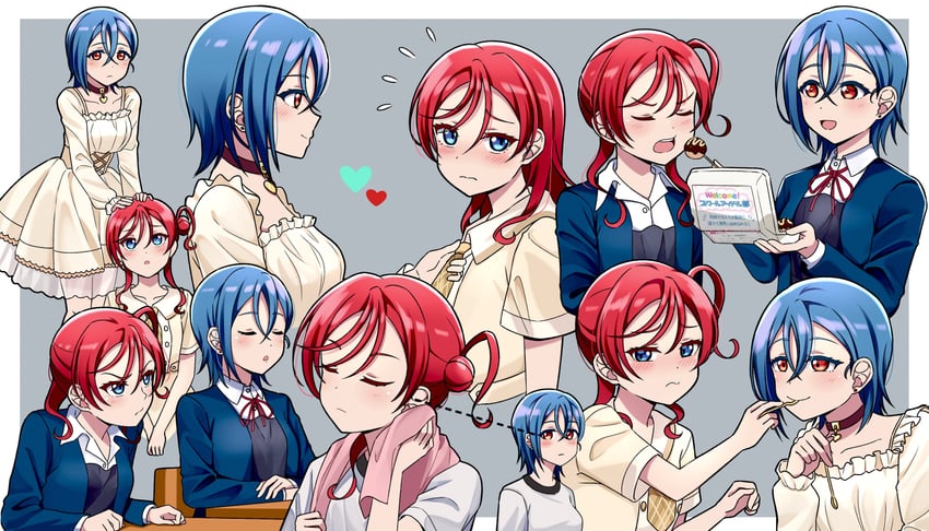 wakana shiki and yoneme mei (love live! and 1 more) drawn by ska.harumi