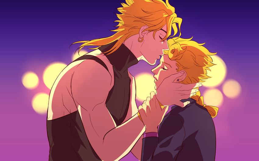dio brando and giorno giovanna (jojo no kimyou na bouken and 2 more) drawn by magatsumagic