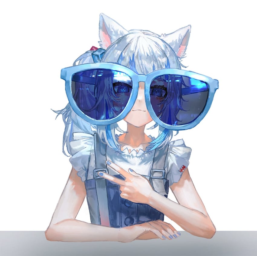 gawr gura (hololive and 1 more) drawn by quasarcake