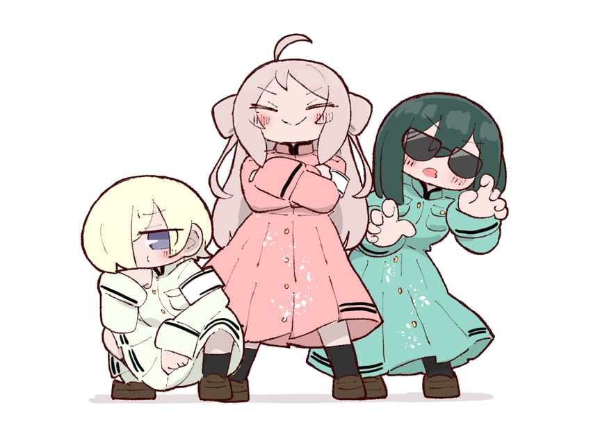 mifune shioriko, zhong lanzhu, and mia taylor (love live! and 1 more) drawn by shiokara_(ganba_rubys)
