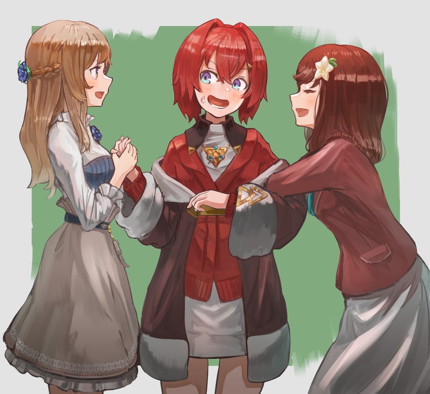 ange katrina, hana macchia, and so nagi (nijisanji and 2 more) drawn by mitamaru_(hinontomaru)