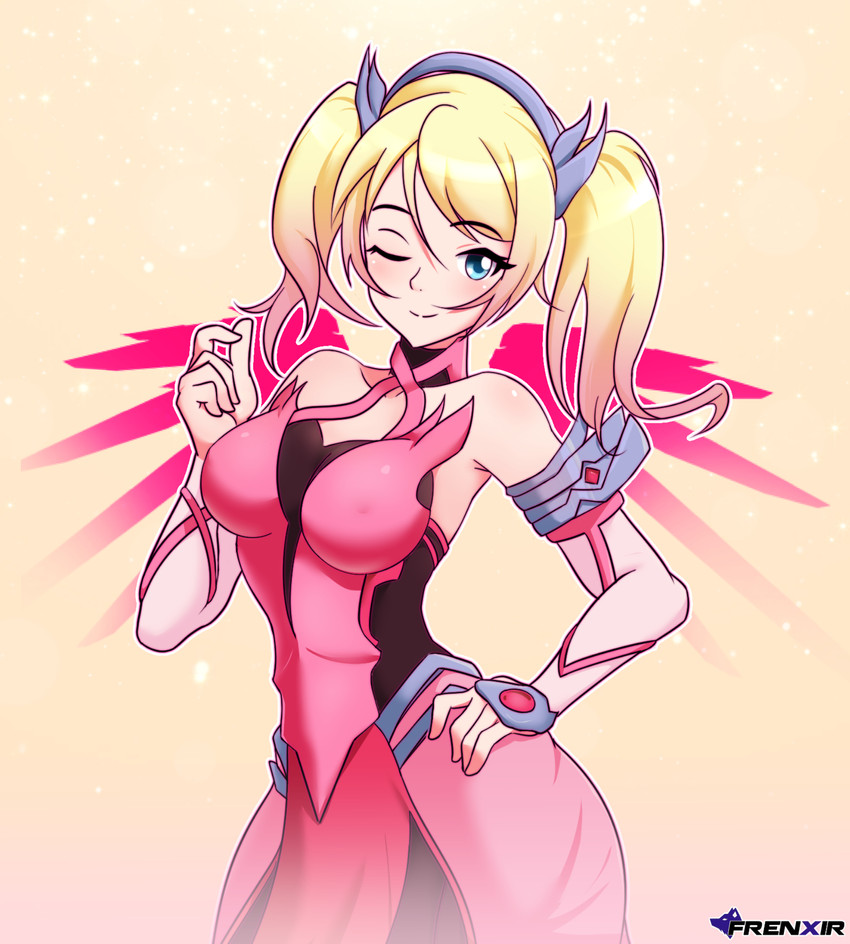 mercy and pink mercy (overwatch and 1 more) drawn by frenxir