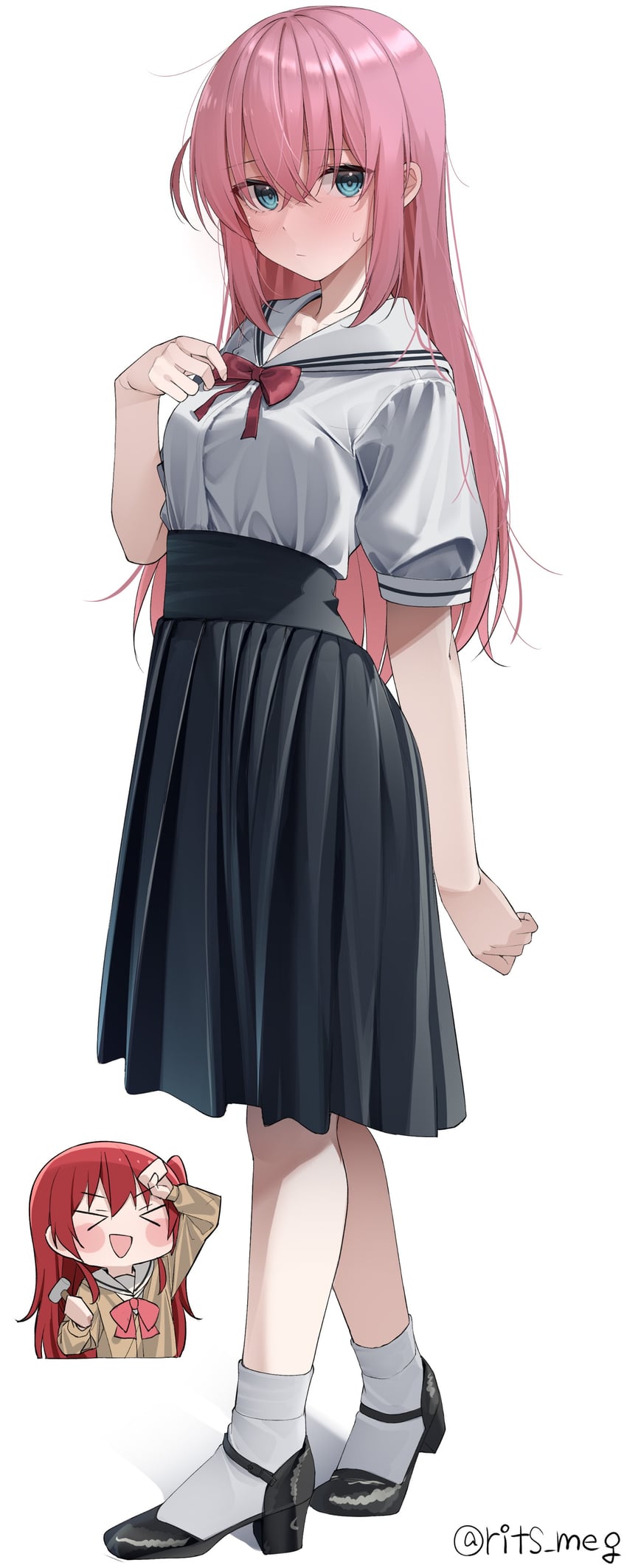 gotoh hitori and kita ikuyo (bocchi the rock!) drawn by kawai_ritsu_(rits_meg)