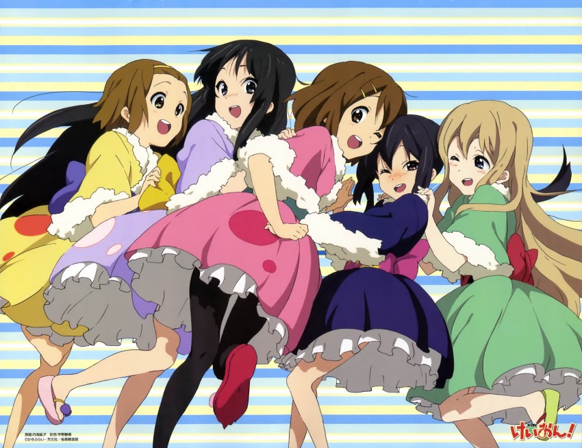 akiyama mio, nakano azusa, hirasawa yui, tainaka ritsu, and kotobuki tsumugi (k-on! and 1 more) drawn by utsumi_hiroko