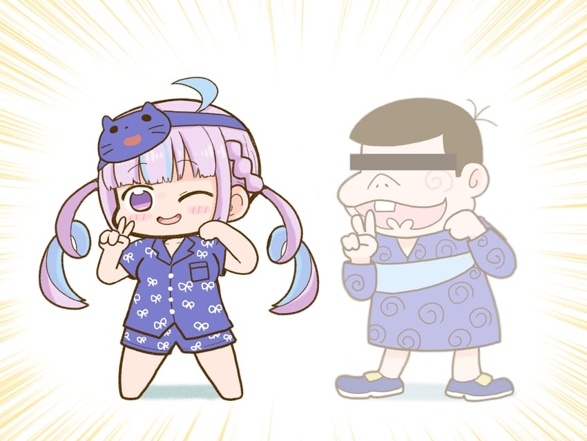 minato aqua and bakabon (hololive and 1 more) drawn by matarou_(matarou072)
