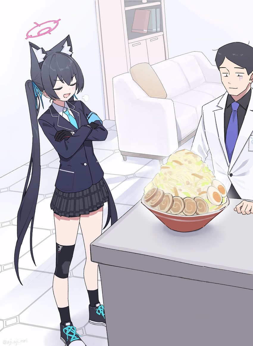 sensei and serika (blue archive) drawn by aji_aji_nori
