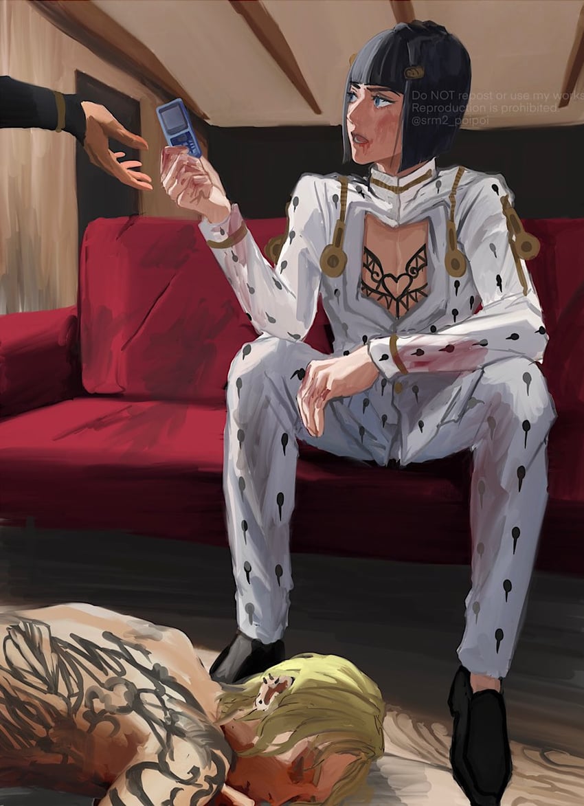 giorno giovanna and bruno bucciarati (jojo no kimyou na bouken and 1 more) drawn by sara_(srsrmrmr)