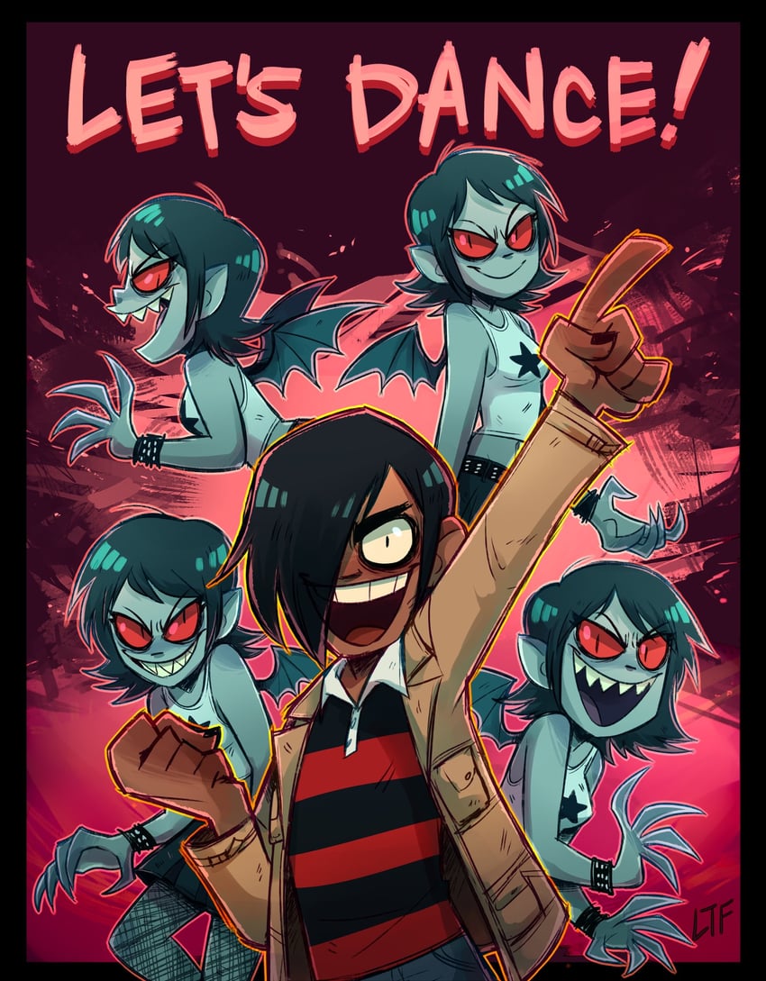 matthew patel and demon hipster chicks (scott pilgrim) drawn by lemonteaflower