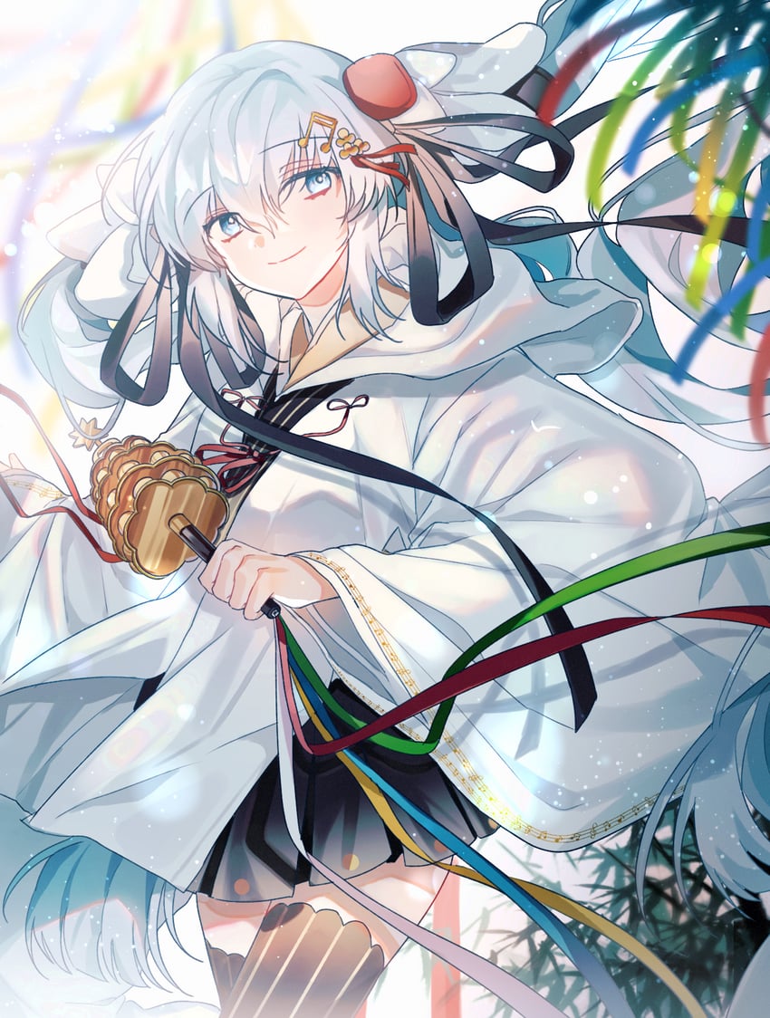 hatsune miku and yuki miku (vocaloid) drawn by ika_(kim0104043)