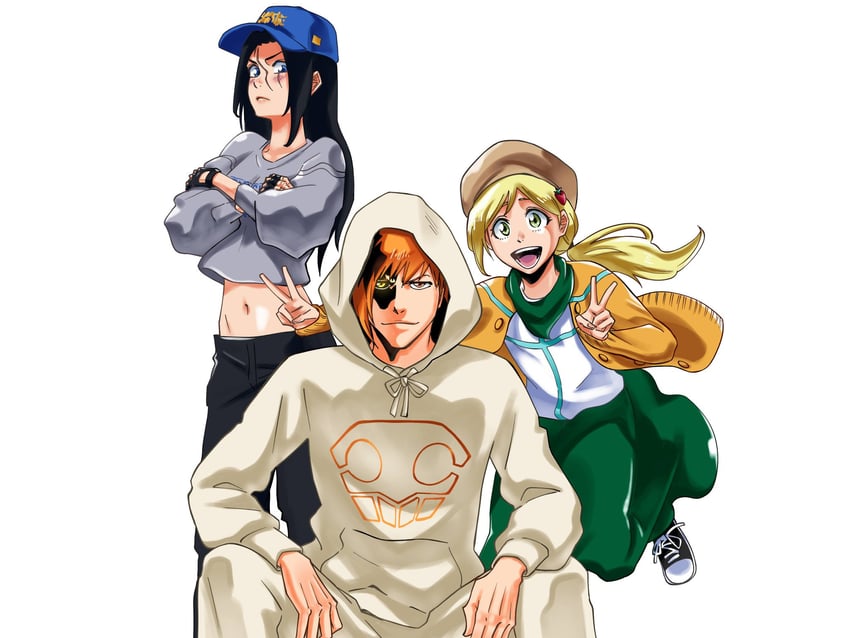 kurosaki ichigo, kurosaki karin, and kurosaki yuzu (bleach and 1 more) drawn by ririvart