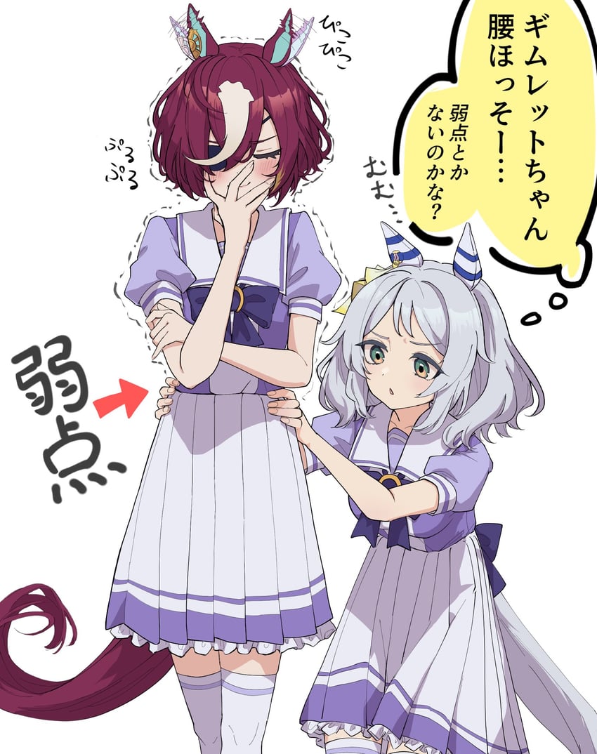 hishi miracle and tanino gimlet (umamusume) drawn by suisui_misumi