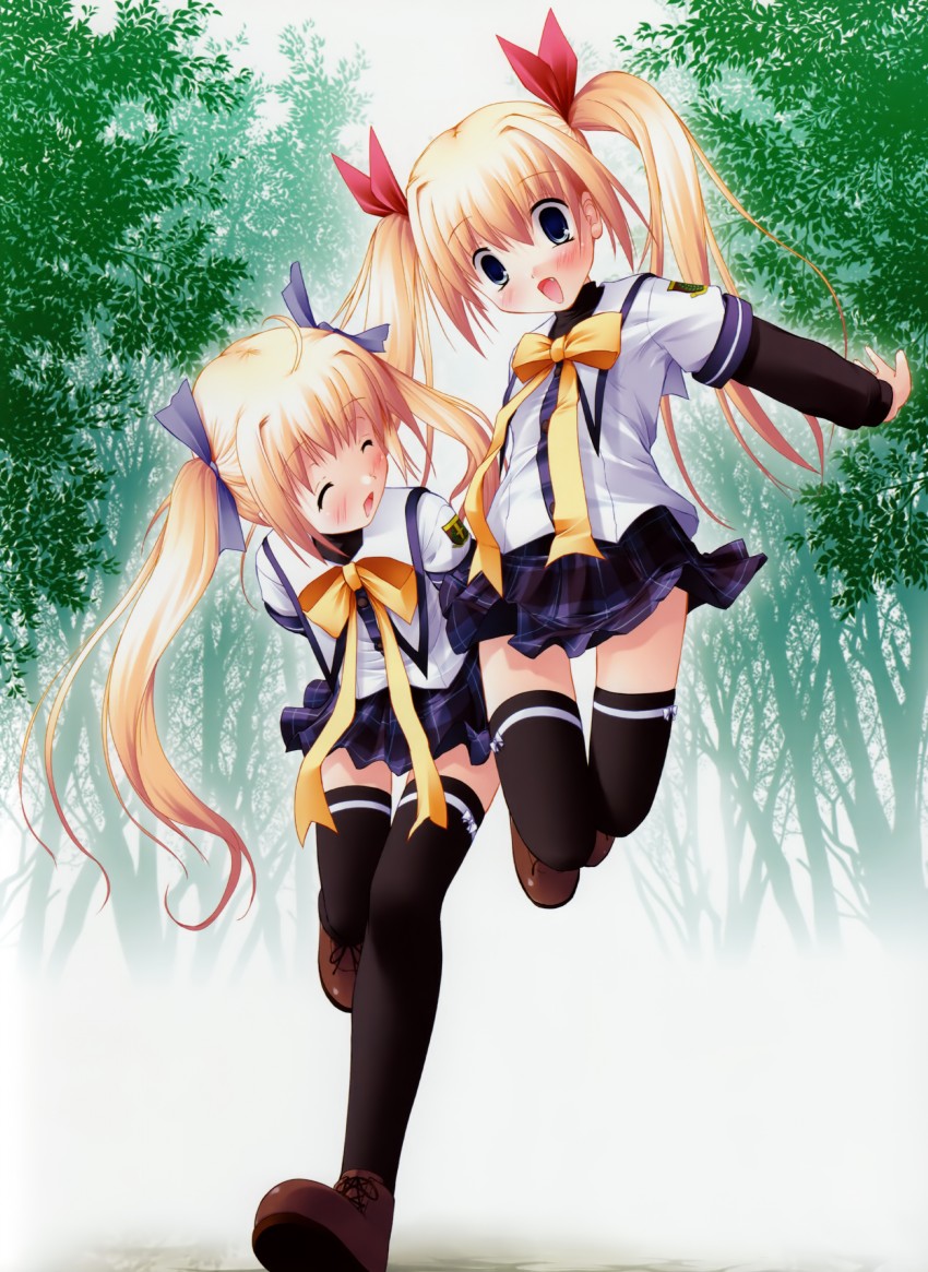 mikoshiba rea and mikoshiba rio (clover heart's) drawn by nimura_yuuji