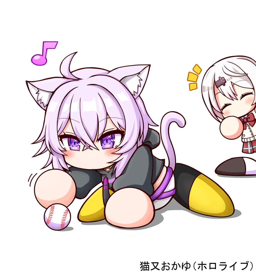 nekomata okayu and shiina yuika (hololive and 2 more) drawn by shiroi_tansu