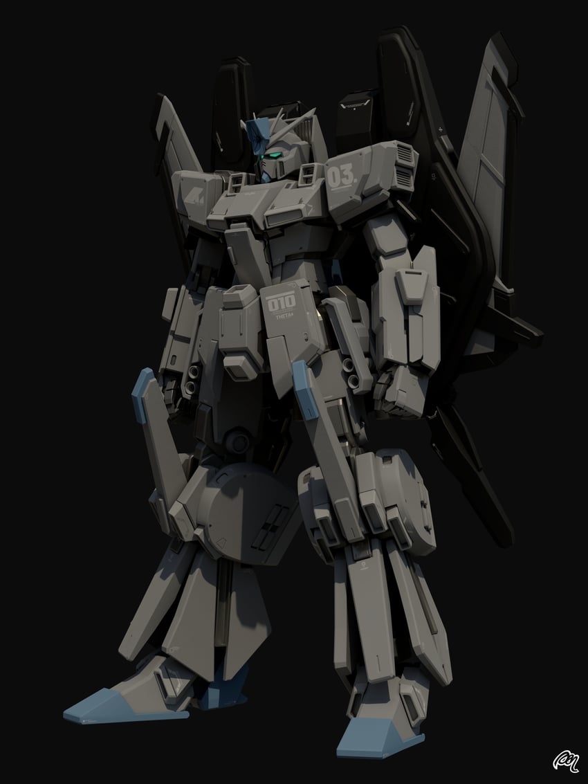 zz gundam and full armor zz gundam (original and 2 more) drawn by mjeff