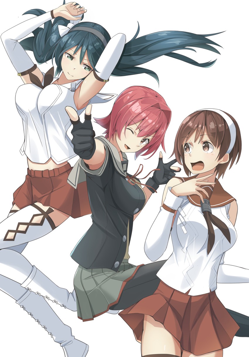 isuzu, kinu, natori, isuzu kai ni, and kinu kai ni (kantai collection) drawn by negahami