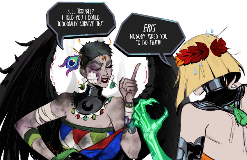 melinoe and eris (hades and 1 more) drawn by grace_kim_(ryuuna)