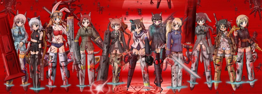 sanya v. litvyak, eila ilmatar juutilainen, miyafuji yoshika, erica hartmann, gertrud barkhorn, and 7 more (world witches series and 1 more) drawn by morrie