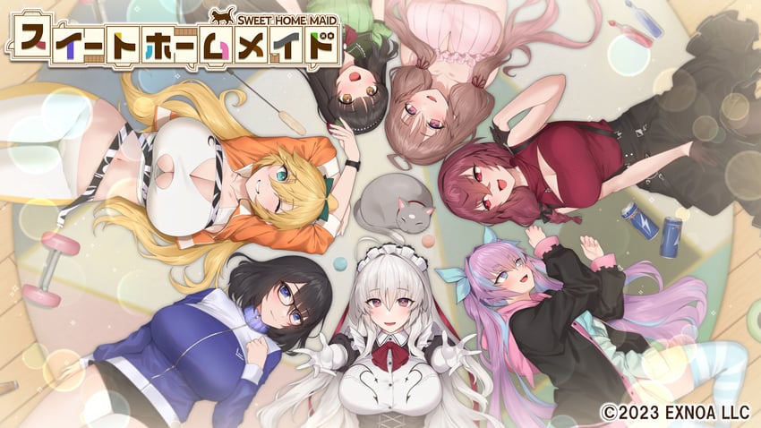 sakuma nagi, ezaki iroha, scarlet hershey, yamazaki himariko, koike kanon, and 2 more (sweet home maid) drawn by yaman