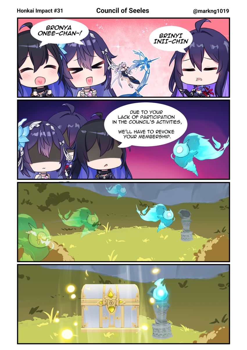 bronya zaychik, seele vollerei, seele, and seelie (genshin impact and 5 more) drawn by mark1019