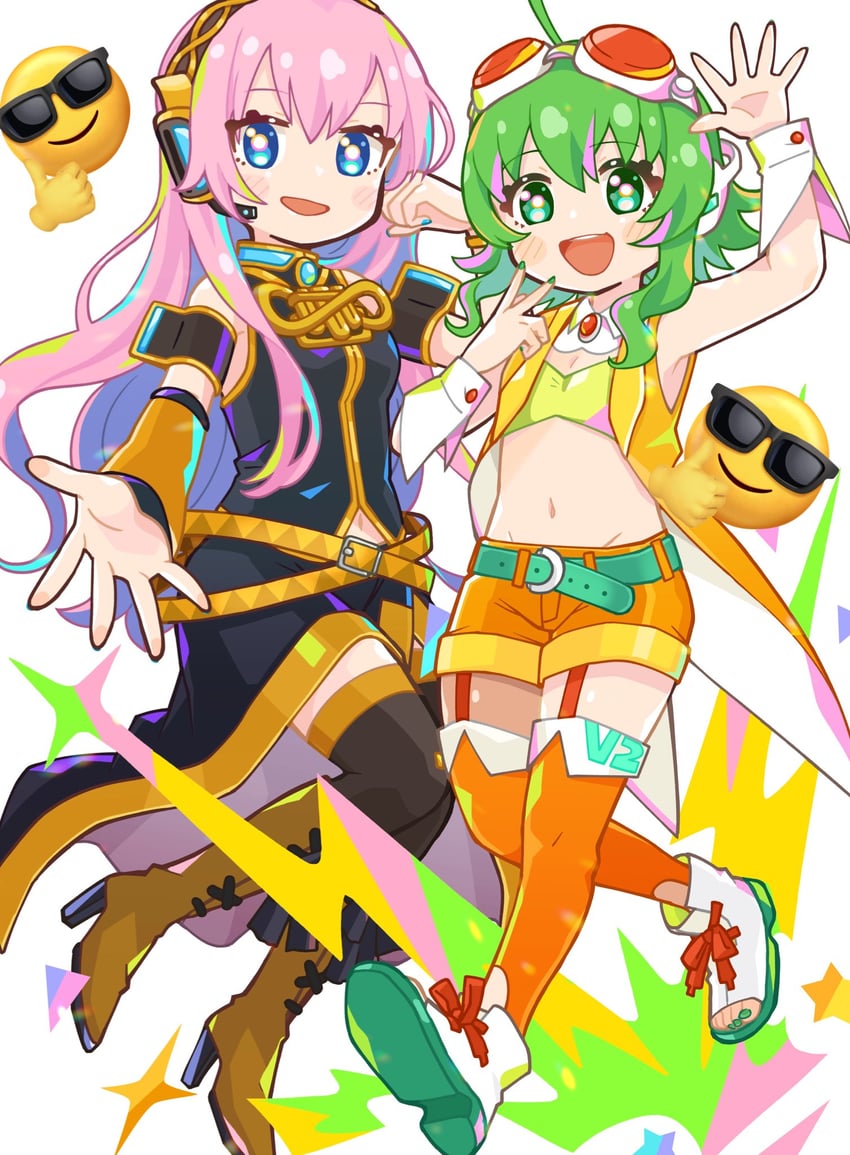 megurine luka and gumi (vocaloid) drawn by korosuke_(kr0sk)