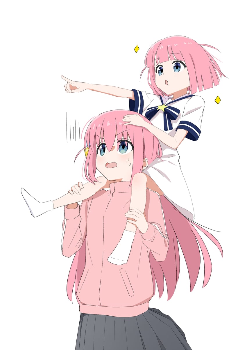 gotoh hitori and gotoh futari (bocchi the rock!) drawn by tsuchinomo