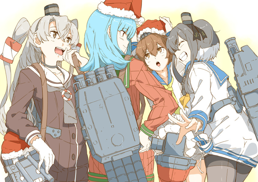amatsukaze, yukikaze, tokitsukaze, and hatsukaze (kantai collection) drawn by ninimo_nimo