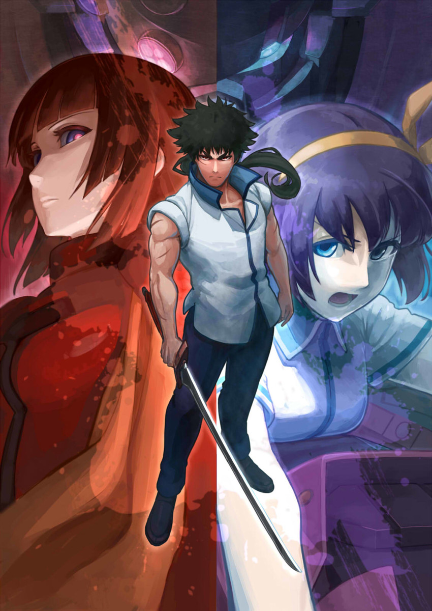 shirahane yukina, ouma kennosuke tokisada, kuromukuro, and yukihime (kuromukuro) drawn by rikizo